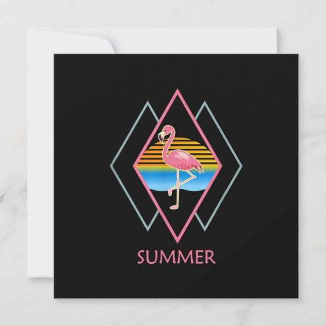 Rolig sommarflamingo | Söt flamingoälskare Inbjudningar (Framsida)