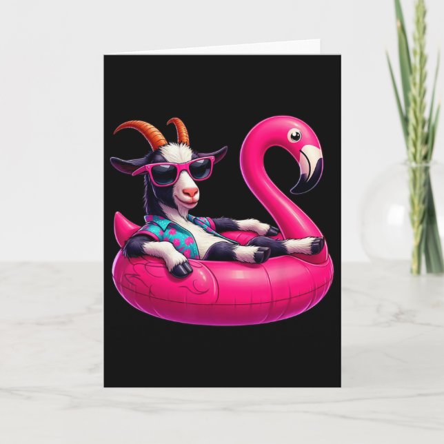 Rolig sommarget pink poolparty hawaiiansk sommar  kort (Framsida)