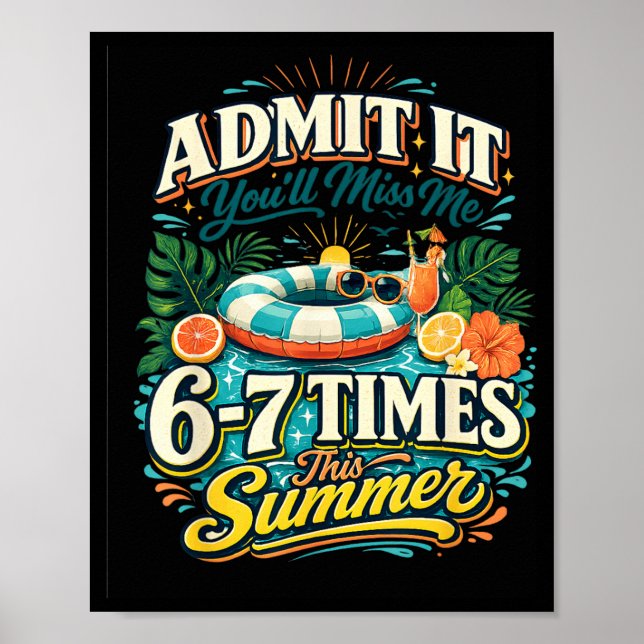 Rolig sommarledighetscitat strand poolparty poster (Framsidan)