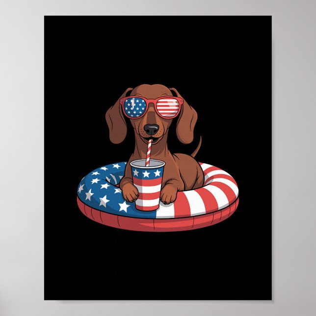 Rolig sommarlov 4 juli dachshund  poster (Framsidan)