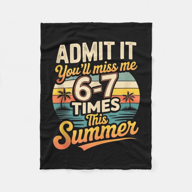 Rolig sommarlov retro strand humor saknas fleecefilt (Framsidan)