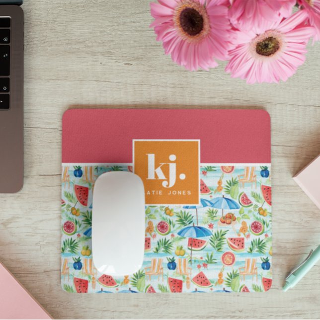 Rolig sommarstil med monogram musmatta (Skapare uppladdad)