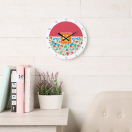 Rolig sommarstil med monogram stor klocka