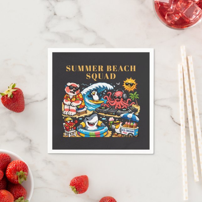 Rolig sommarstrandfest för djur - DJ Bläckfisk & S Pappersservett (Insitu)