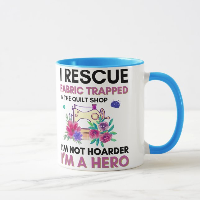 Rolig sömnadscitat Vintage blomsterlig sömnadsmask Mugg (Höger)
