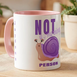 Rolig Sömnig Snigel Med Lila Skal Kaffemugg