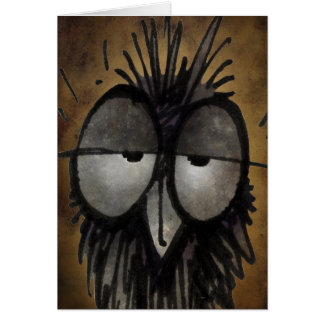 Rolig sömnig uggla hälsningskort