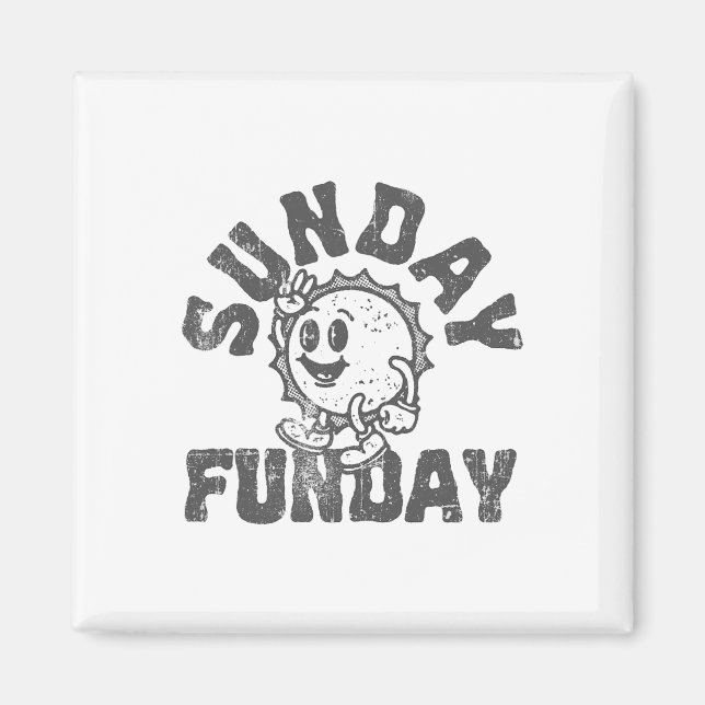 Rolig söndag fotboll kul vintage sol  magnet (Framsidan)