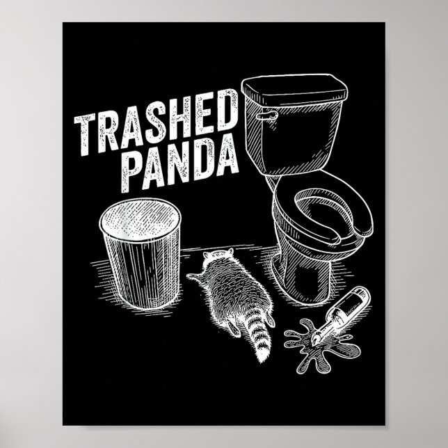 Rolig Söndertrasad Panda Berusad Tvättbjörn Meme A Poster (Framsidan)