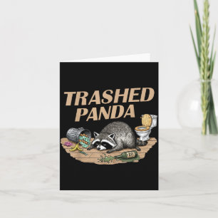 Rolig Söndertrasad Panda Tvättbjörn Blir Berusad T Kort