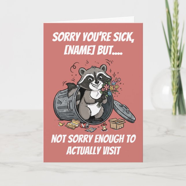 Rolig soptratt Get Well Soon hälsning Kort (Framsida)