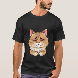 Rolig Sorgsen Ginger Katt Trötta Ögon ✨🐾🥺 T Shirt