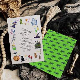 Rolig söß Halloweenfest för barn Inbjudningar