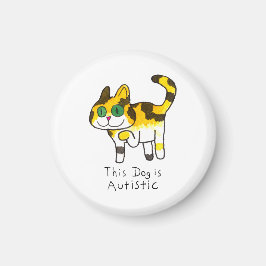 Rolig Söt Autistisk Hund Serie Magnet