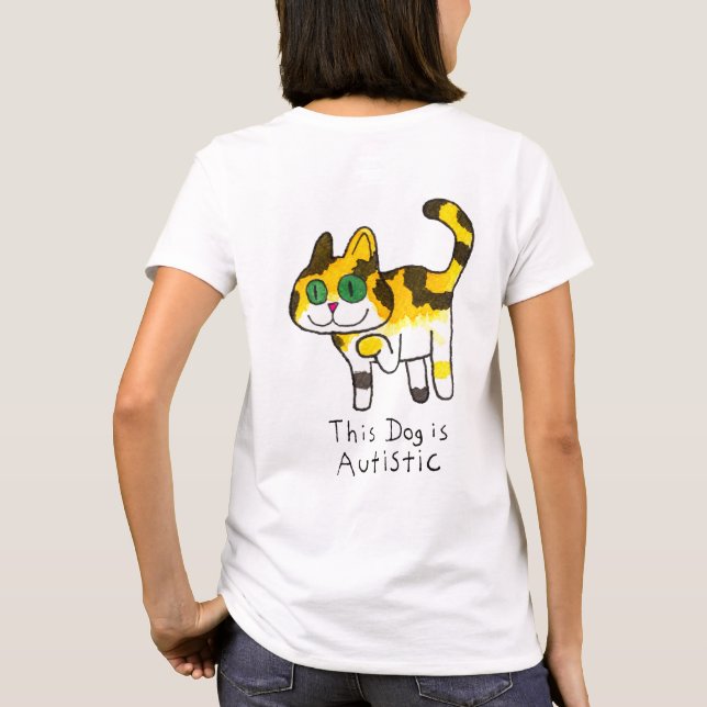 Rolig Söt Autistisk Hund Serie T Shirt (Baksida)