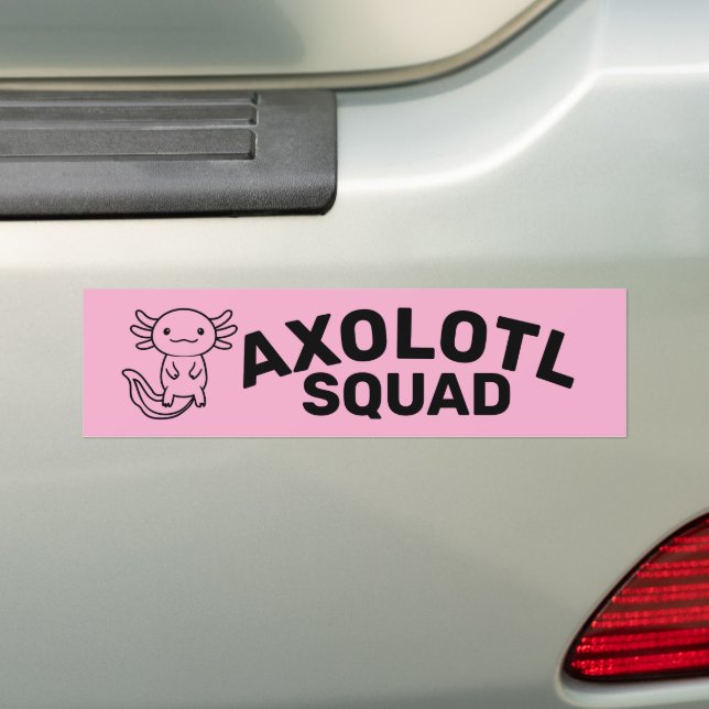 Rolig söt Axolotl-festklan redigerbar blå rosa Bildekal (På Bil)