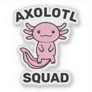 Rolig söt Axolotl-festklan redigerbar blå rosa Klistermärken