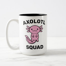 Rolig söt Axolotl-festklan redigerbar blå rosa Två-Tonad Mugg