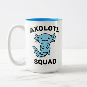 Rolig söt Axolotl-festklan redigerbar blå rosa Två-Tonad Mugg