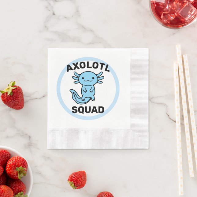 Rolig söt Axolotl-styrka anpassningsbar blå Pappersservett (Insitu)