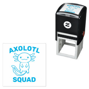 Rolig söt Axolotl-styrka anpassningsbar blå Självfärgande Stämpel
