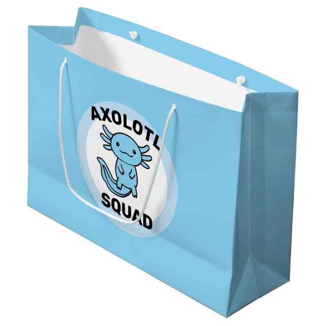 Rolig söt Axolotl-trupp anpassningsbar blå (Framsidan Vinklad)