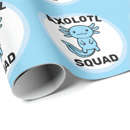 Rolig söt Axolotl-trupp anpassningsbar blå Presentpapper