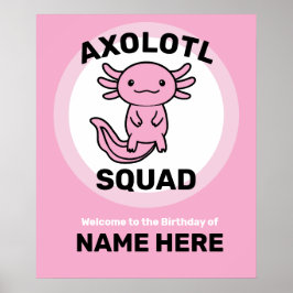 Rolig söt Axolotl-trupp anpassningsbar redigerbar  Poster