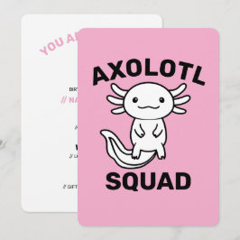 Rolig söt Axolotl-trupp anpassningsbar rosa Inbjudningar