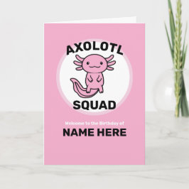 Rolig söt Axolotl-trupp anpassningsbar rosa Kort