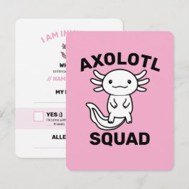 Rolig söt Axolotl-trupp anpassningsbar rosa OSA Kort