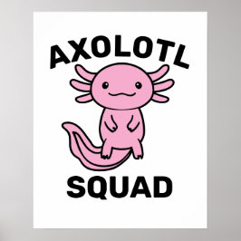 Rolig söt Axolotl-trupp anpassningsbar rosa Poster