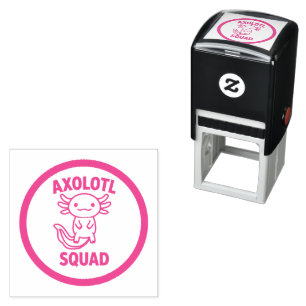 Rolig söt Axolotl-trupp anpassningsbar rosa Självfärgande Stämpel