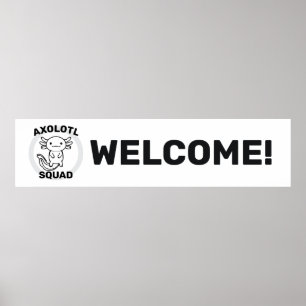 Rolig söt Axolotl-trupp anpassningsbar svart Poster