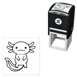 Rolig söt Axolotl-trupp anpassningsbar svart Självfärgande Stämpel
