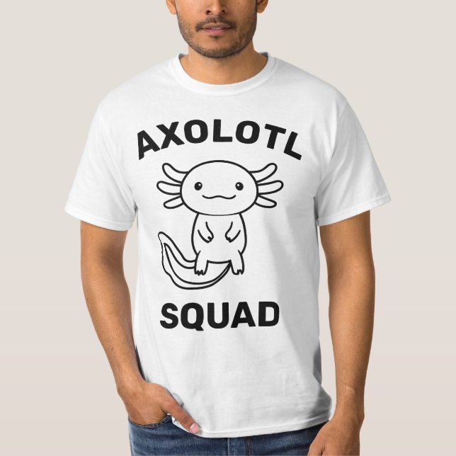 Rolig söt Axolotl-trupp anpassningsbar text T Shirt (Framsida)