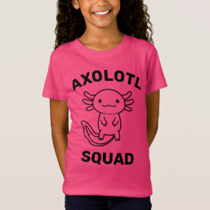 Rolig söt Axolotl-trupp fest redigerbar blå rosa T Shirt