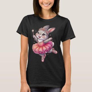 Rolig söt ballerina kanin konst kanin balett t shirt