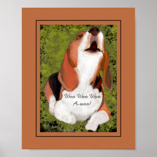 Rolig, söt beagles ylande poster
