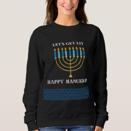 Rolig söt blå Hanukkah-menorah-design T Shirt