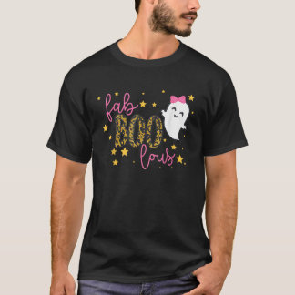 Rolig Söt Boo Spöke Halloween Fab Boo Lous Leopar T Shirt