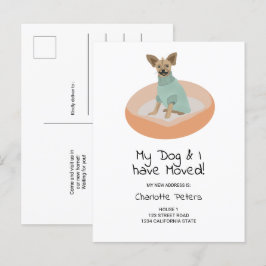 Rolig söt chihuahua hund illustration som flyttar meddelande vykort