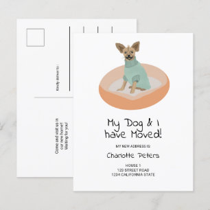 Rolig söt chihuahua hund illustration som flyttar meddelande vykort