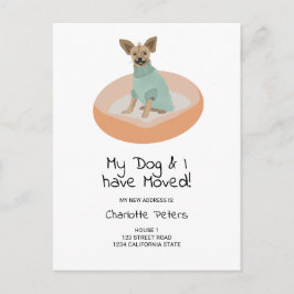 Rolig söt chihuahua hund illustration som flyttar meddelande vykort