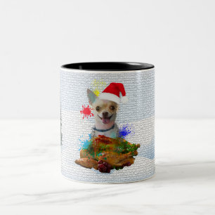 Rolig, söt chihuahua hund Yappy jul Två-Tonad Mugg