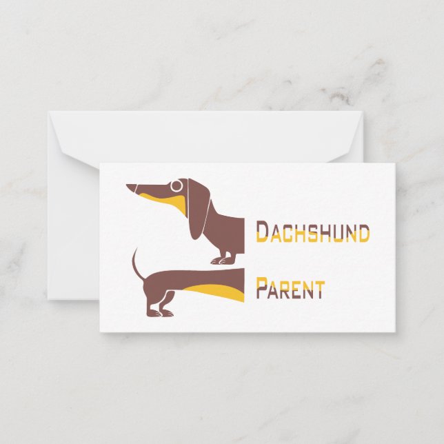 Rolig söt dachshund för lång hundägare anteckningskort (Framsida)