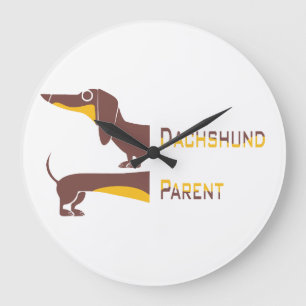 Rolig söt dachshund för lång hundförälder stor klocka