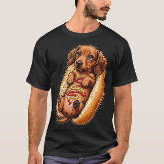 Rolig söt dachshund korv varm korv bulle design t shirt