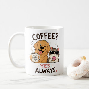 Rolig Söt Djur Kaffeälskare Mugg – Rolig Tecknad F