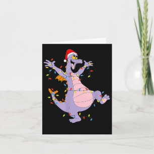 Rolig söt drakfantasi ljus jul tomte kort